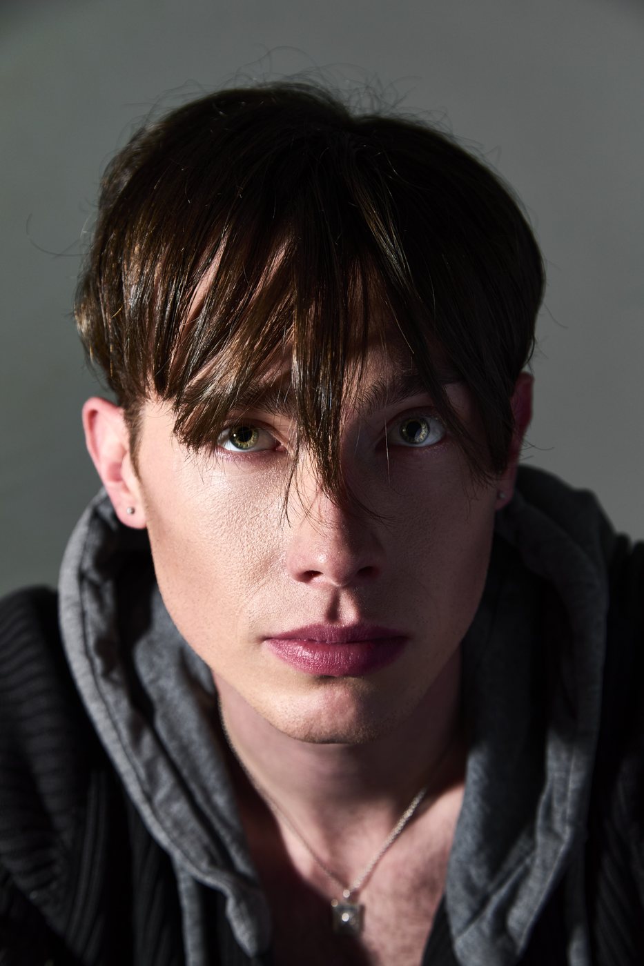 Dramatic close portrait with low-key lighting