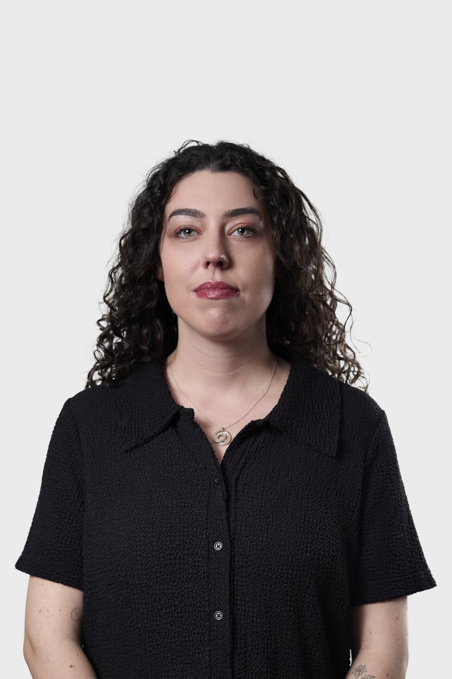 Natural professional portrait on a neutral studio background